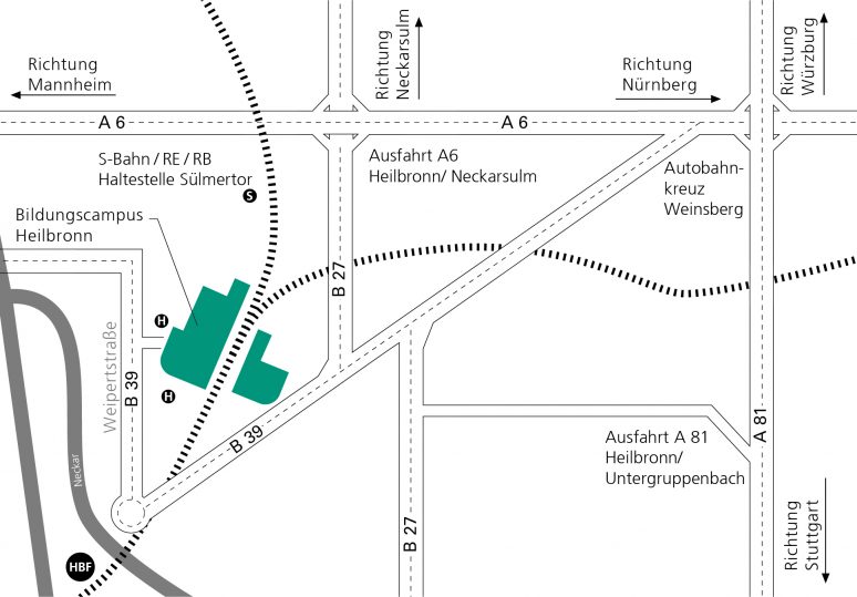 Anfahrtsskizze Bildungscampus Heilbronn